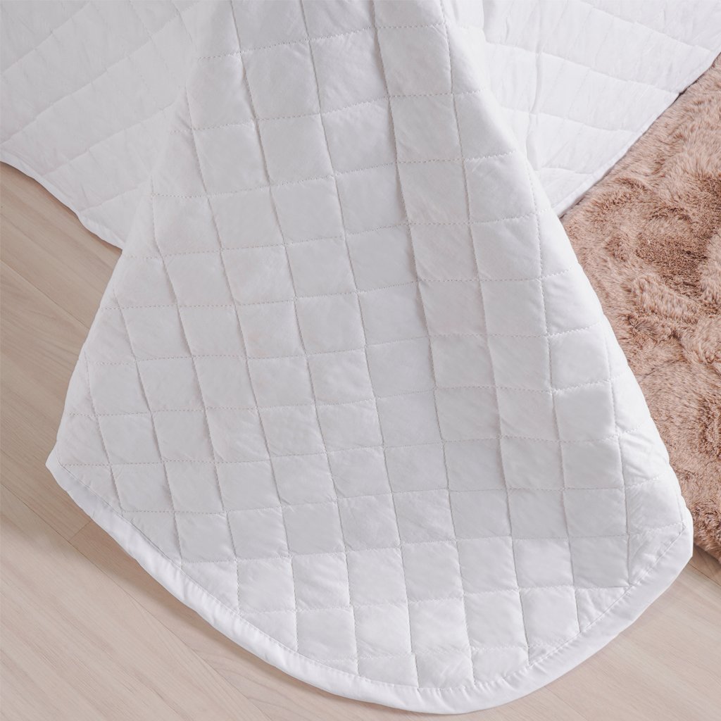 Kit Colcha Solteiro 200 Fios Lisa 160x240cm Branco