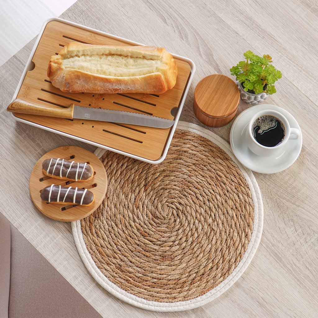 Lugar Americano Rústico Colors Fibra Natural 38cm Branco