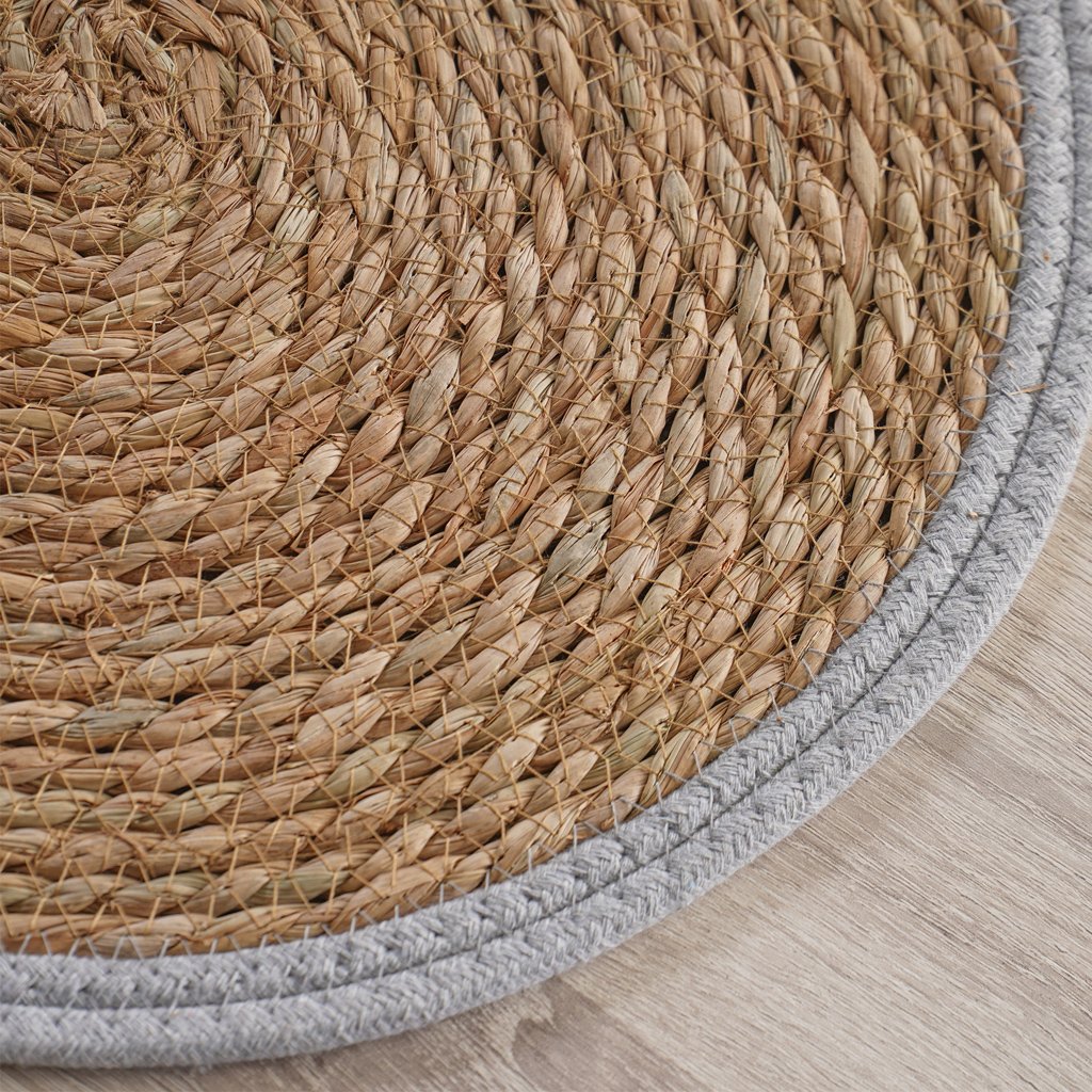 Lugar Americano Rústico Colors Fibra Natural 38cm Cinza