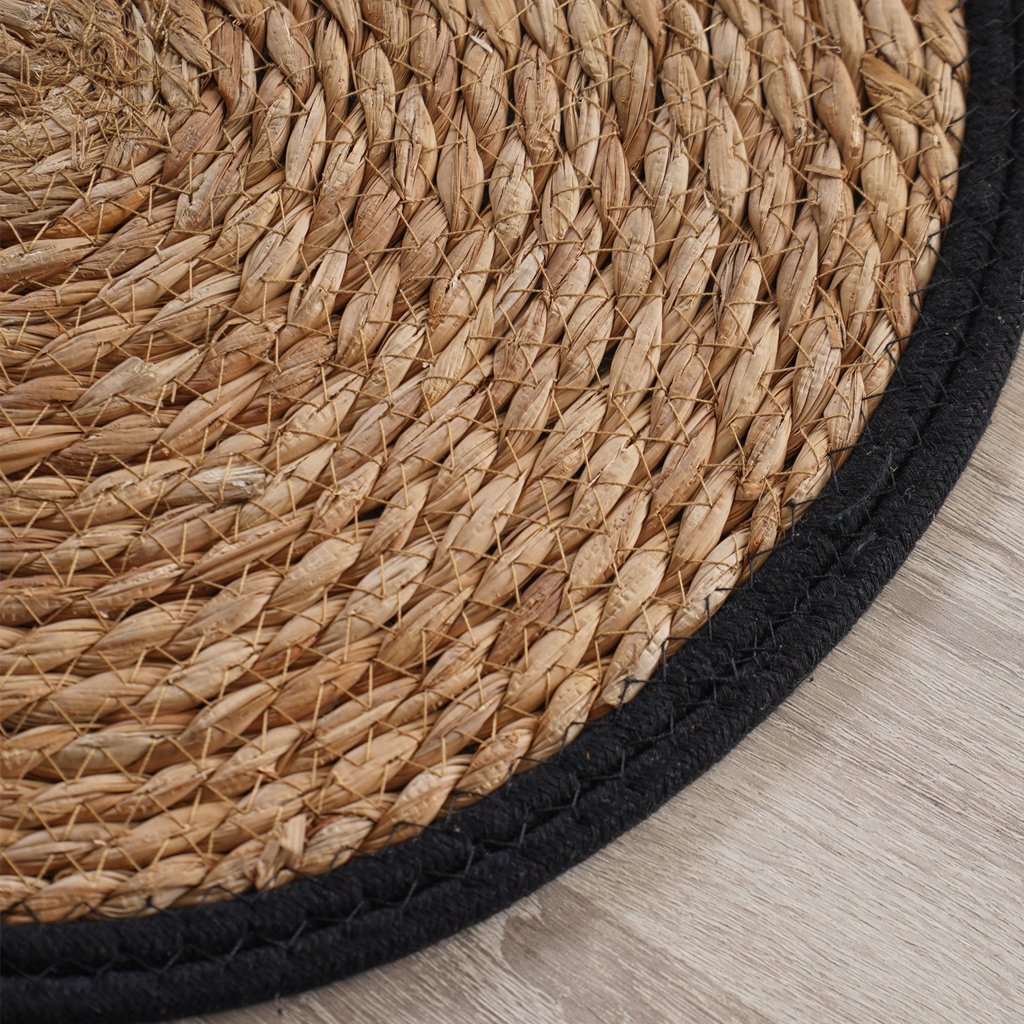Lugar Americano Rústico Colors Fibra Natural 38cm Preto