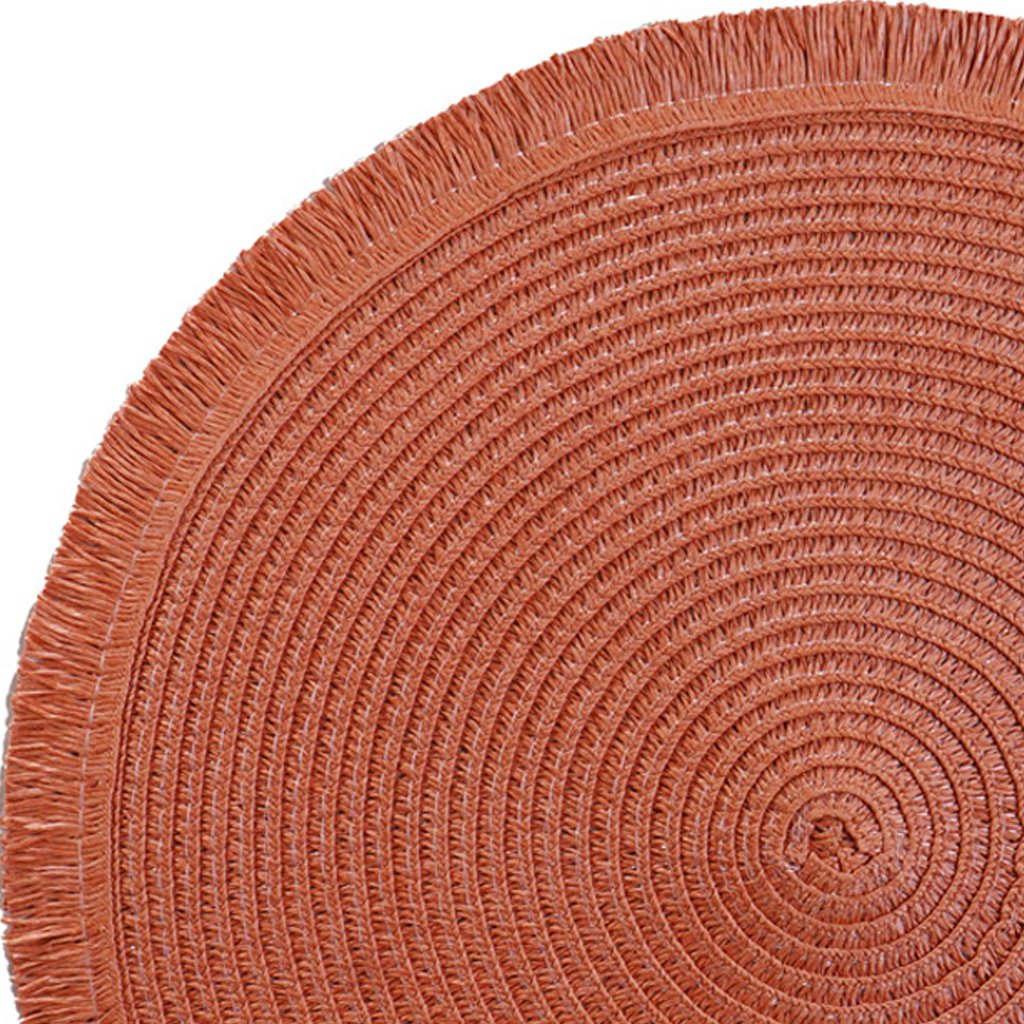 Lugar Americano Redondo Franja 38cm Terracota