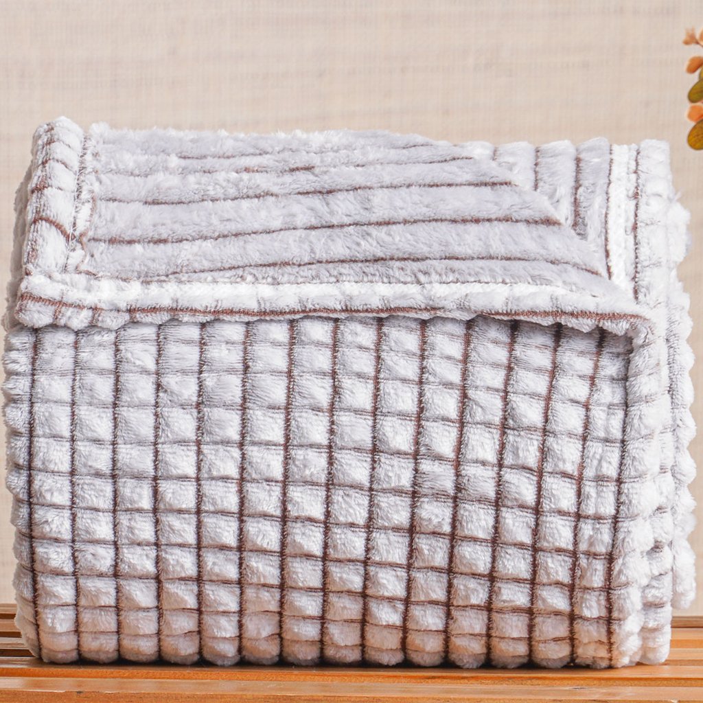 Manta Casal Alpen Efeito Back Print 100% Poliéster 240g/m² 180x240cm Marrom Portabella