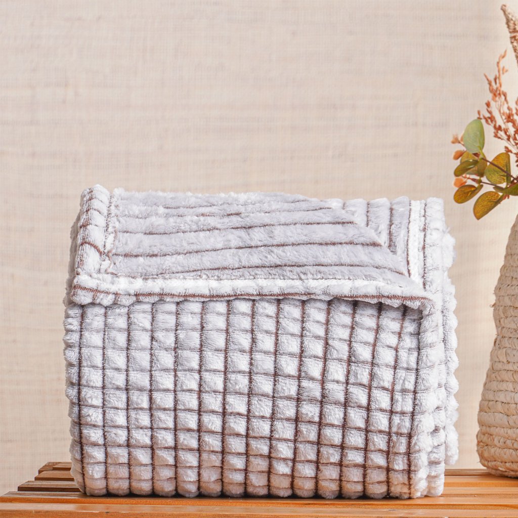 Manta Casal Alpen Efeito Back Print 100% Poliéster 240g/m² 180x240cm Marrom Portabella