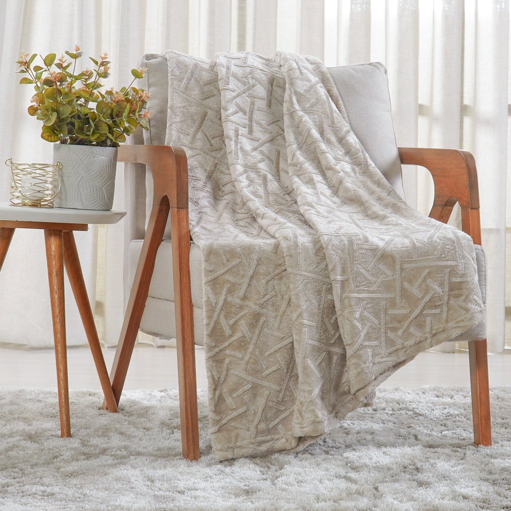 Manta Casal Brushed Microfibra Flannel 180x230 Mocha