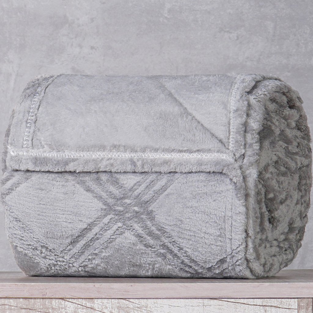 Manta Casal Brushed New Microfibra Flannel 100% Poliéster 180x230 Platina
