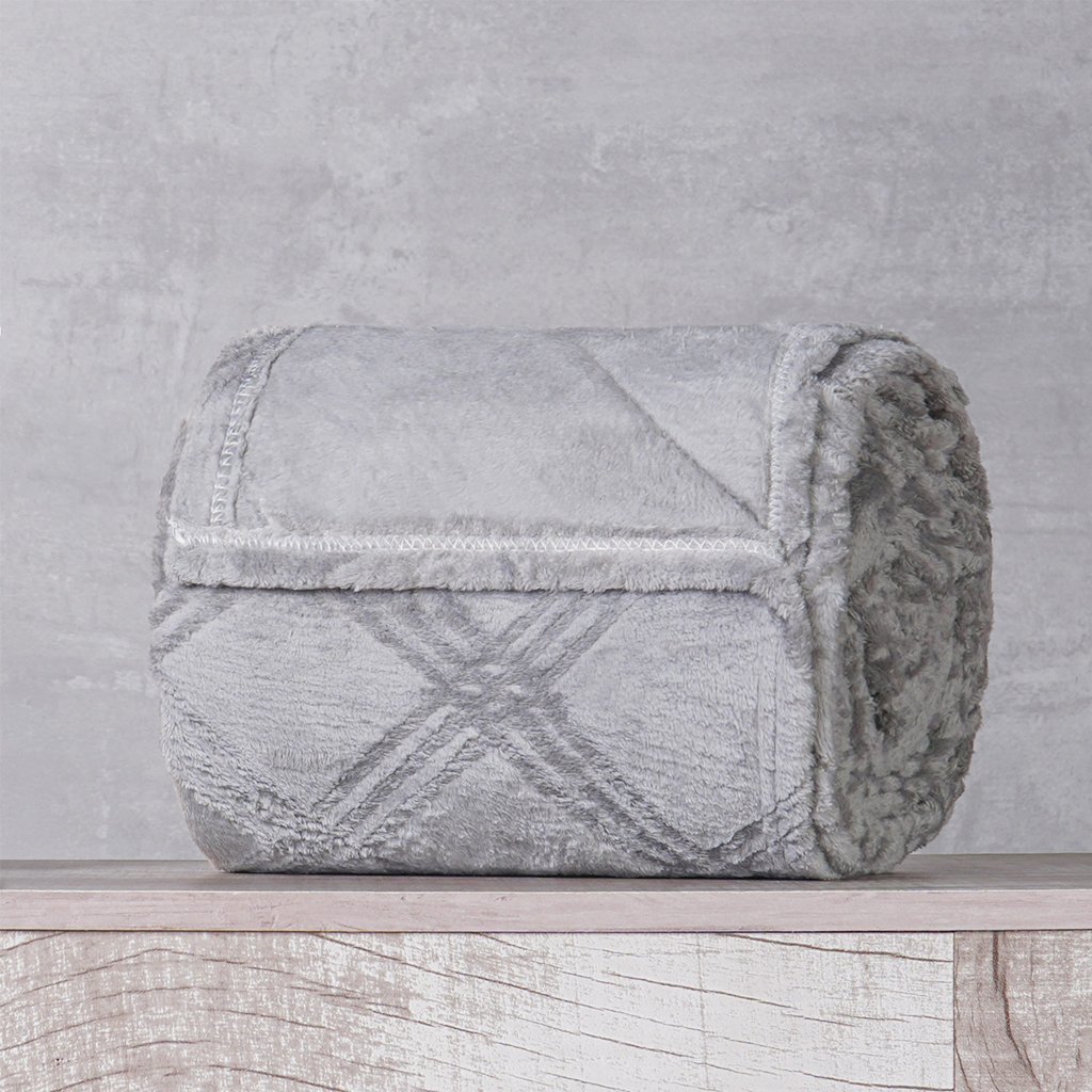 Manta Casal Brushed New Microfibra Flannel 100% Poliéster 180x230 Platina