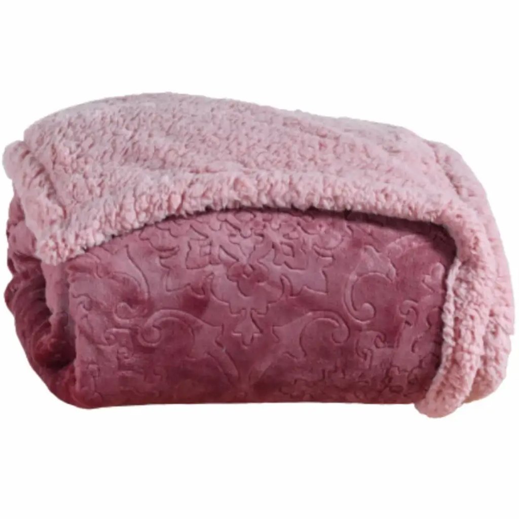 Manta Cobertor King Sherpa Realce Flannel Lã de Carneiro