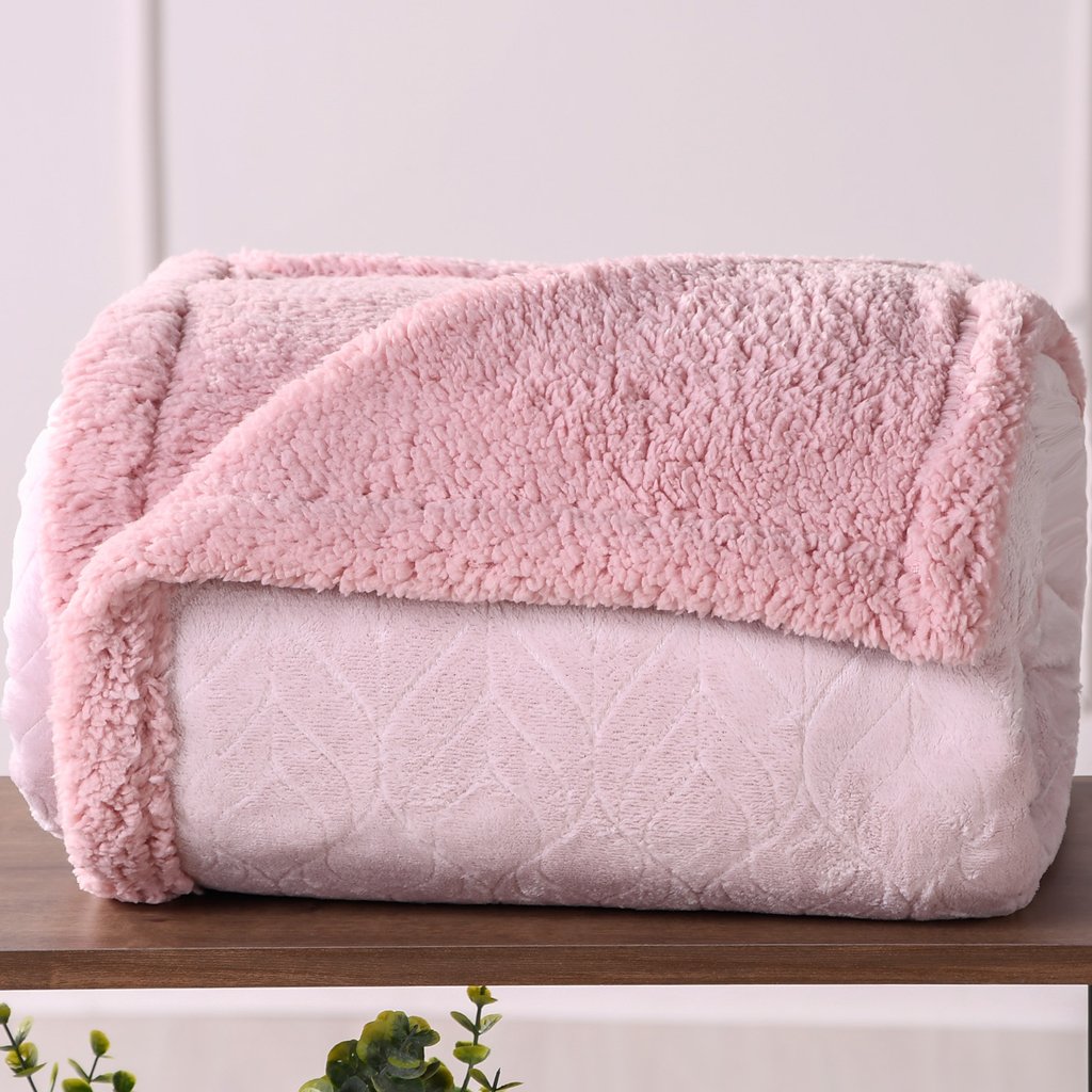 Manta Cobertor King Sherpa Realce Flannel Lã de Carneiro