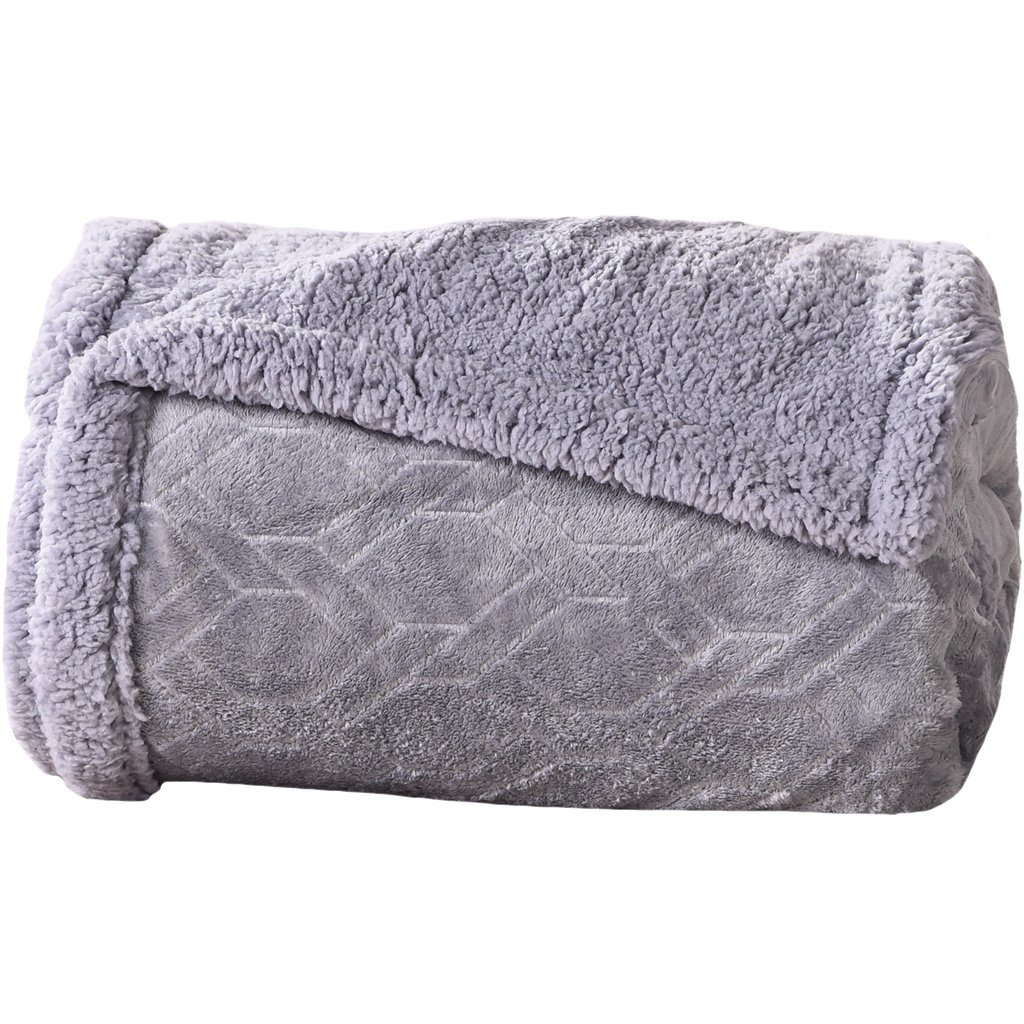 Manta Cobertor Queen Sherpa Realce Flannel Lã de Carneiro