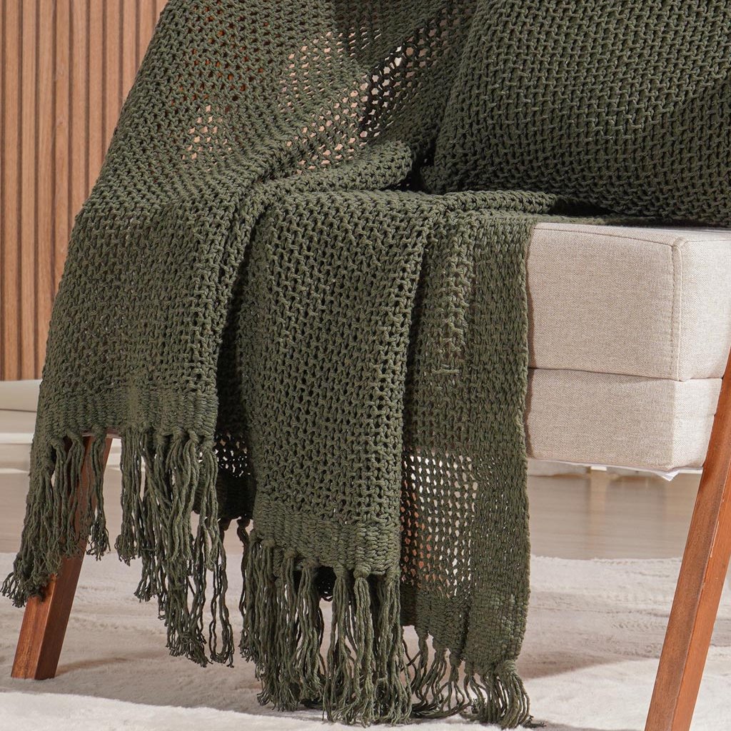 Manta Decorativa Atacama New 120x150cm Verde Militar