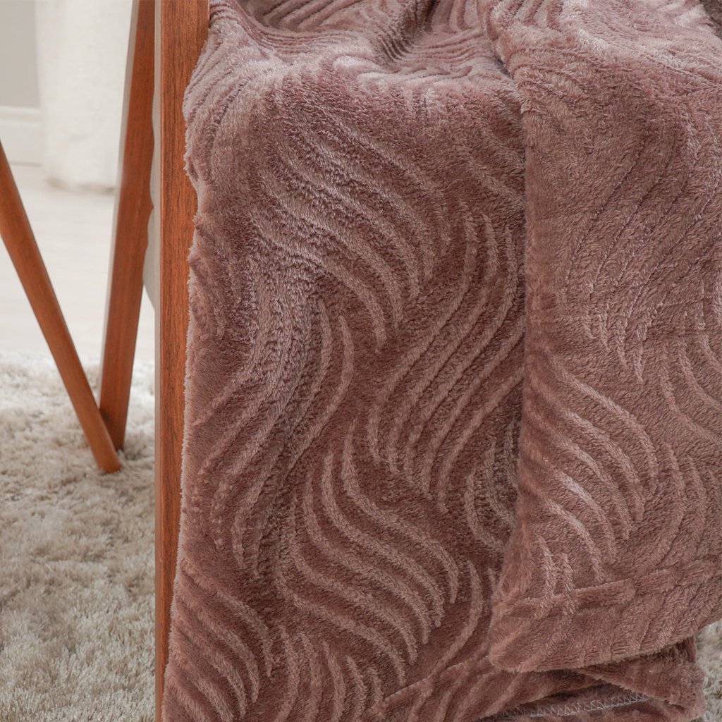 Manta King Brushed Microfibra Flannel 230x260 Cognac