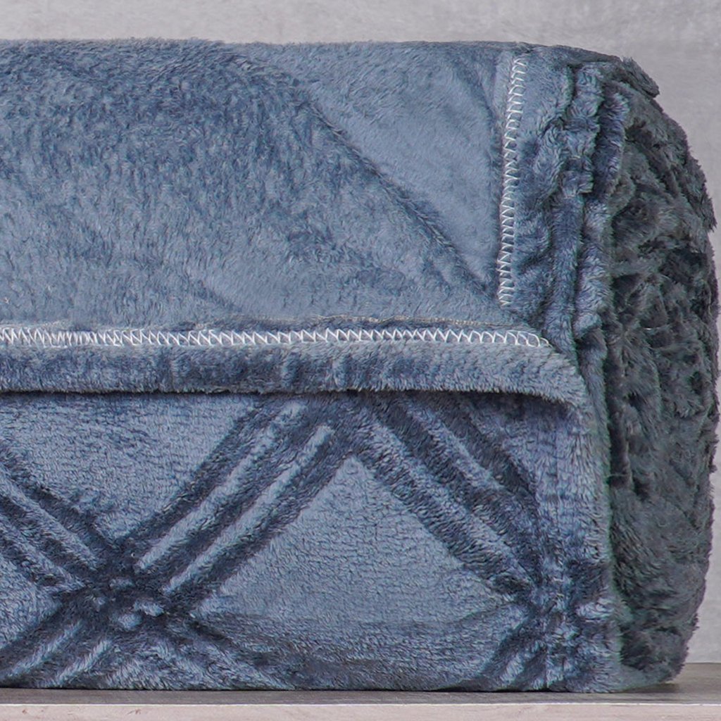 Manta King Brushed New Microfibra Flannel 100% Poliéster 230x260 Azul Cobalt