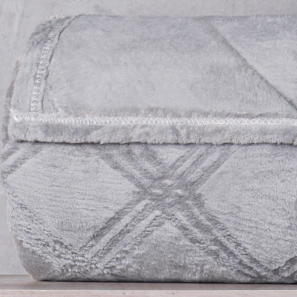 Manta King Brushed New Microfibra Flannel 100% Poliéster 230x260 Platina