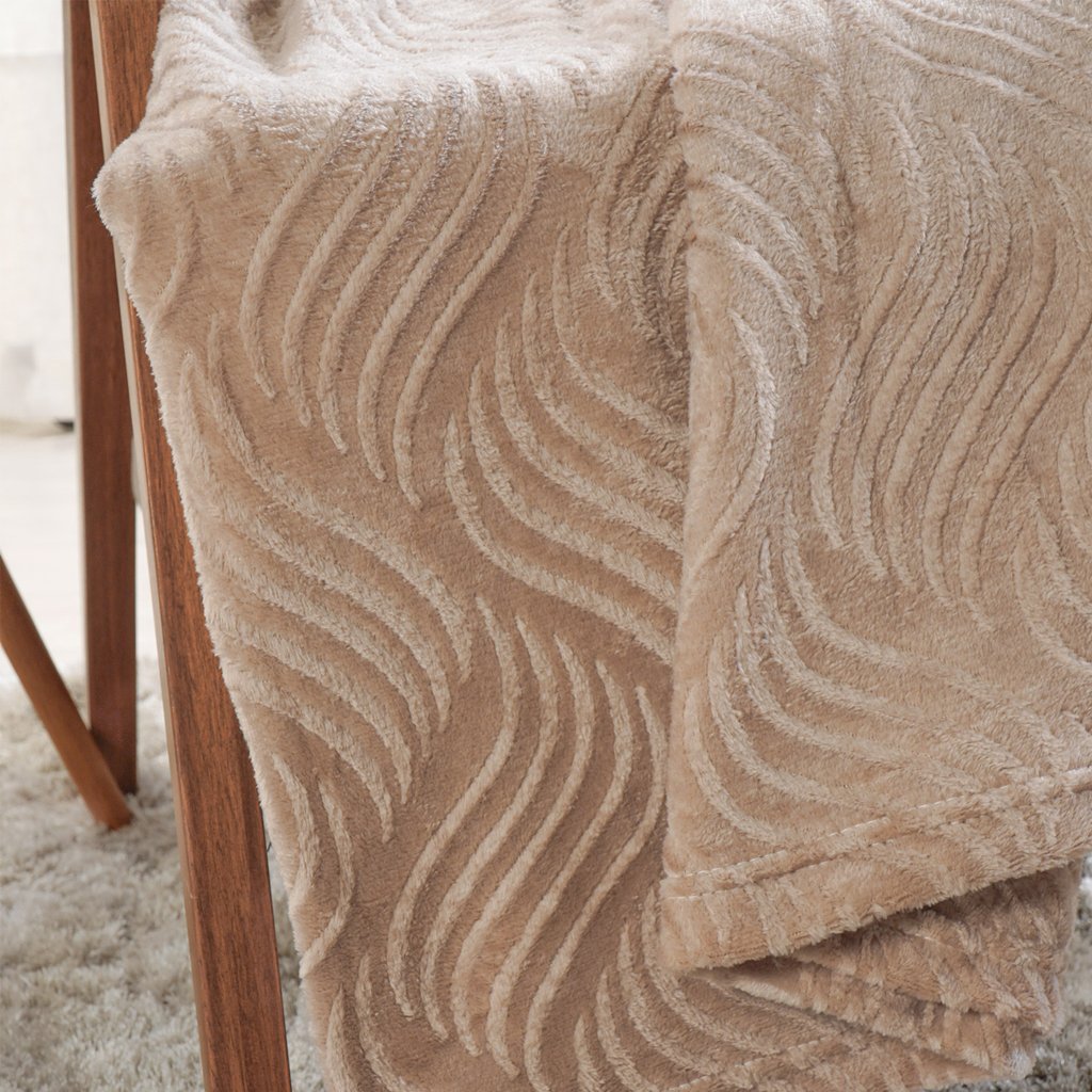 Manta Queen Brushed Microfibra Flannel 220x230 Caramelo