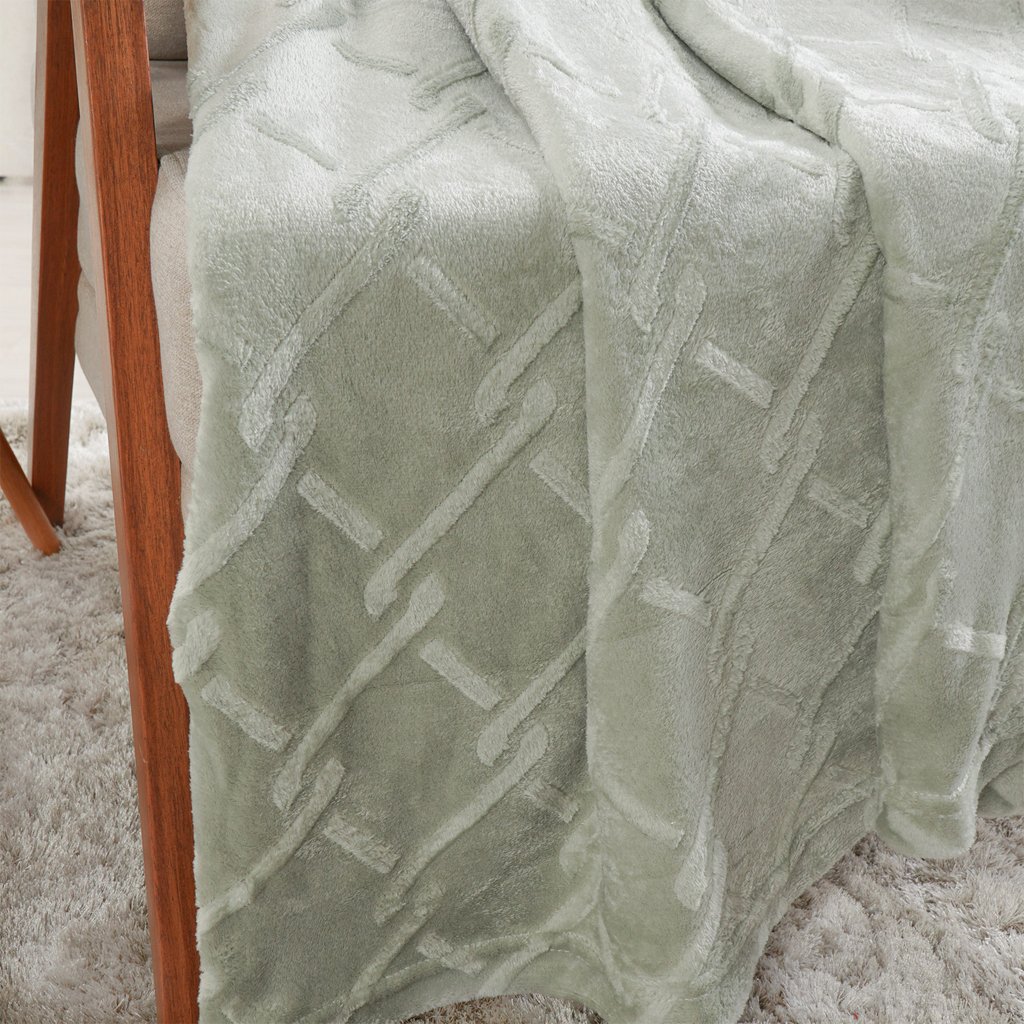 Manta Queen Brushed Microfibra Flannel 220x230 Olive