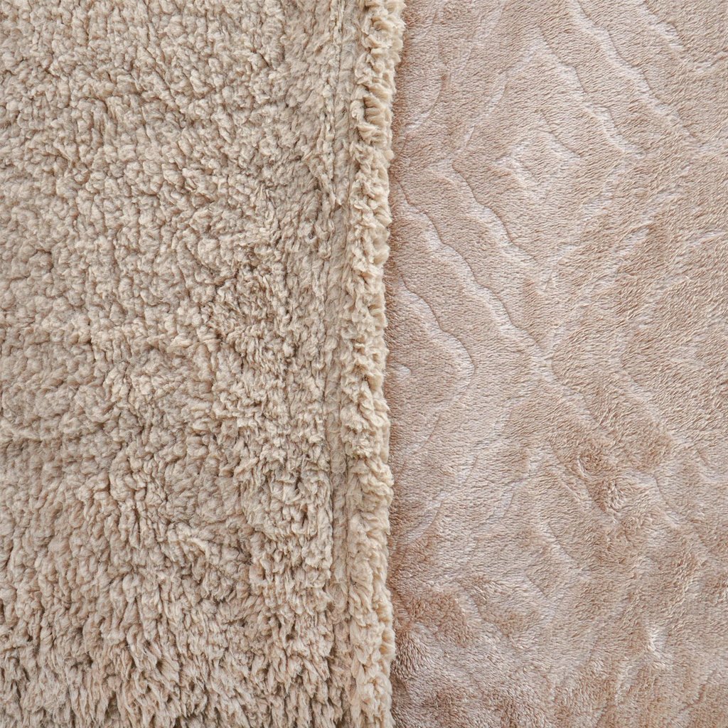Manta Sherpa Realce Queen Dupla Face 220x240cm Mocha