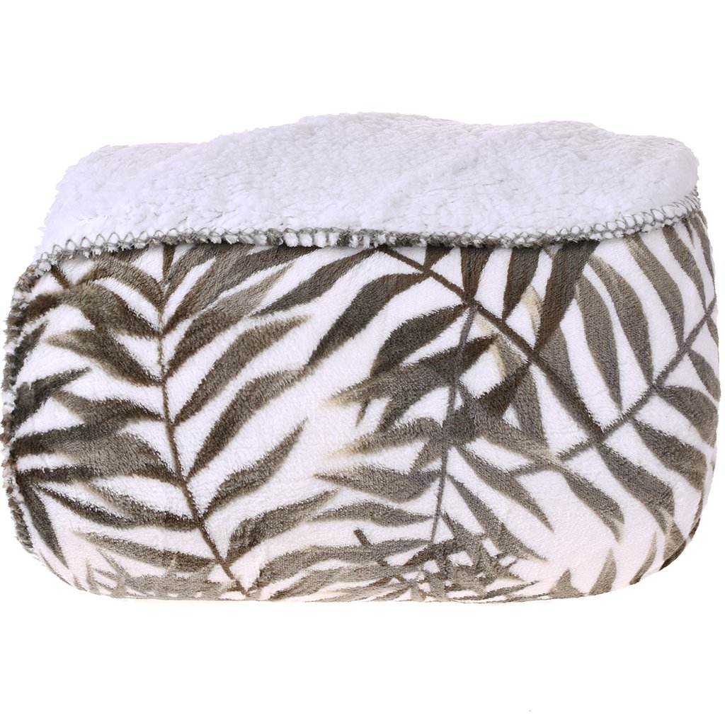 Manta TV Sherpa Dupla Face Toque Pele de Carneiro 120x150 Fogliame