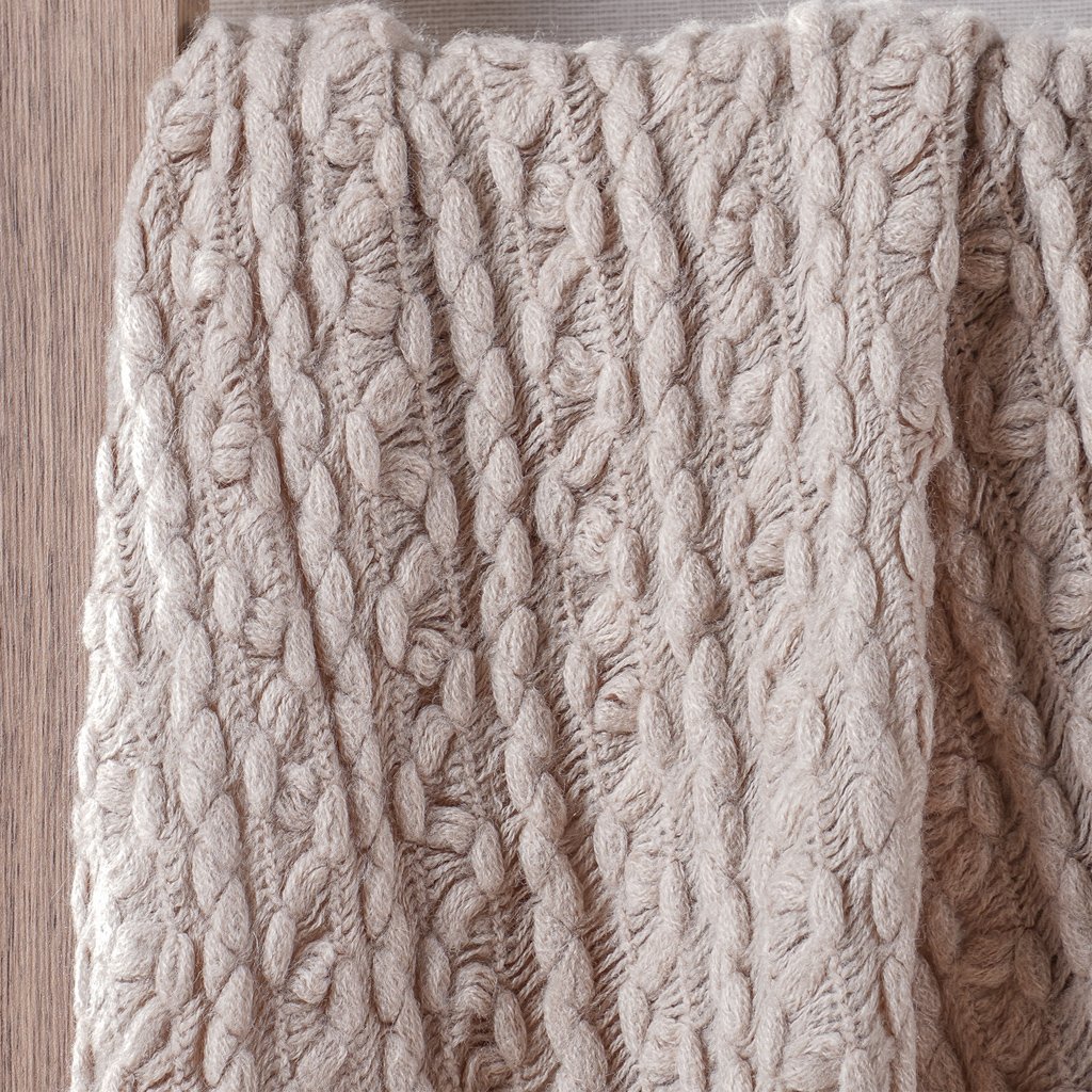 Manta Tricot Style Decorativa 127x152 Toque Super Macio Argila