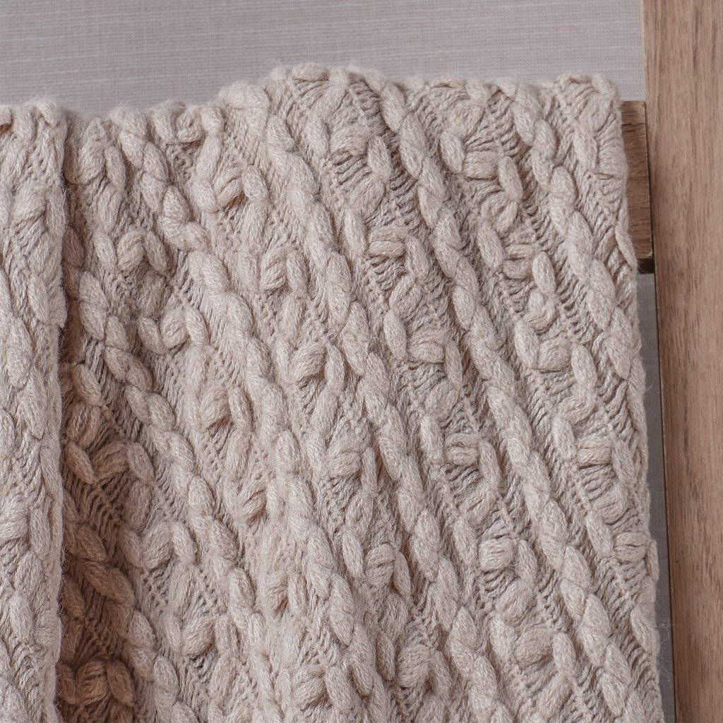 Manta Tricot Style Decorativa 160x220 Toque Super Macio Argila