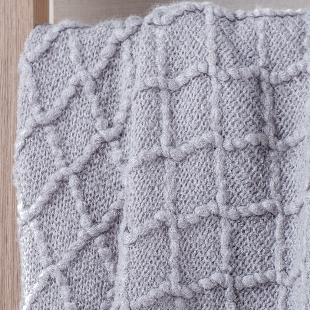 Manta Tricot Style Decorativa 160x220 Toque Super Macio Zinco