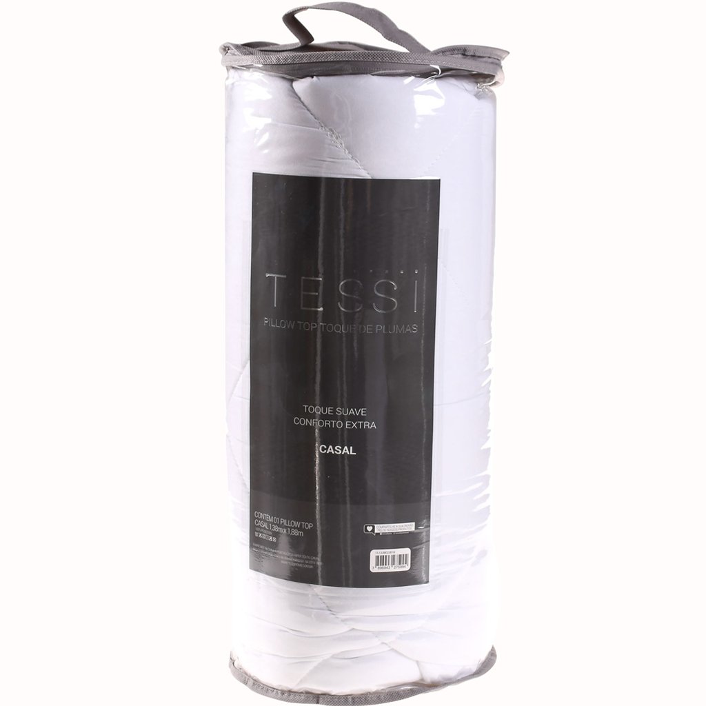 Pillow Top Solteiro Toque de Plumas 88x188 4cm 600g/m² Ultra Macio