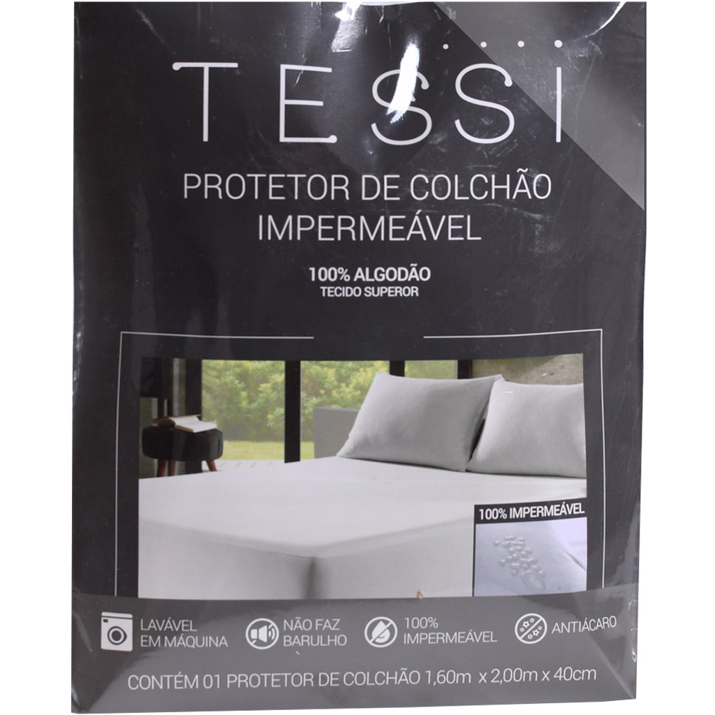 Protetor de Colchão Casal Malha Impermeável 140x190x30cm Branco