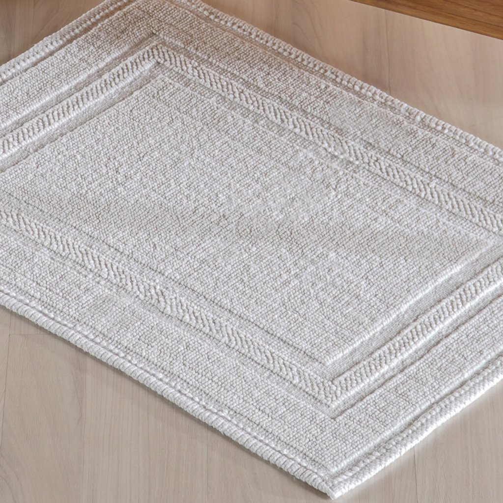 Tapete Nobile Jacquard 100% Algodão 1300g/m² 50x100cm Branco