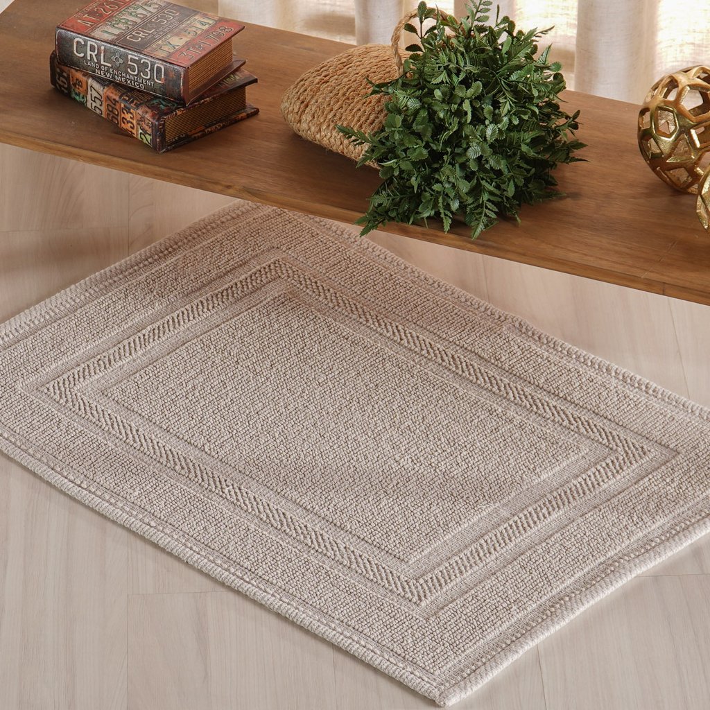 Tapete Nobile Jacquard 100% Algodão 1300g/m² 50x100cm Marfim