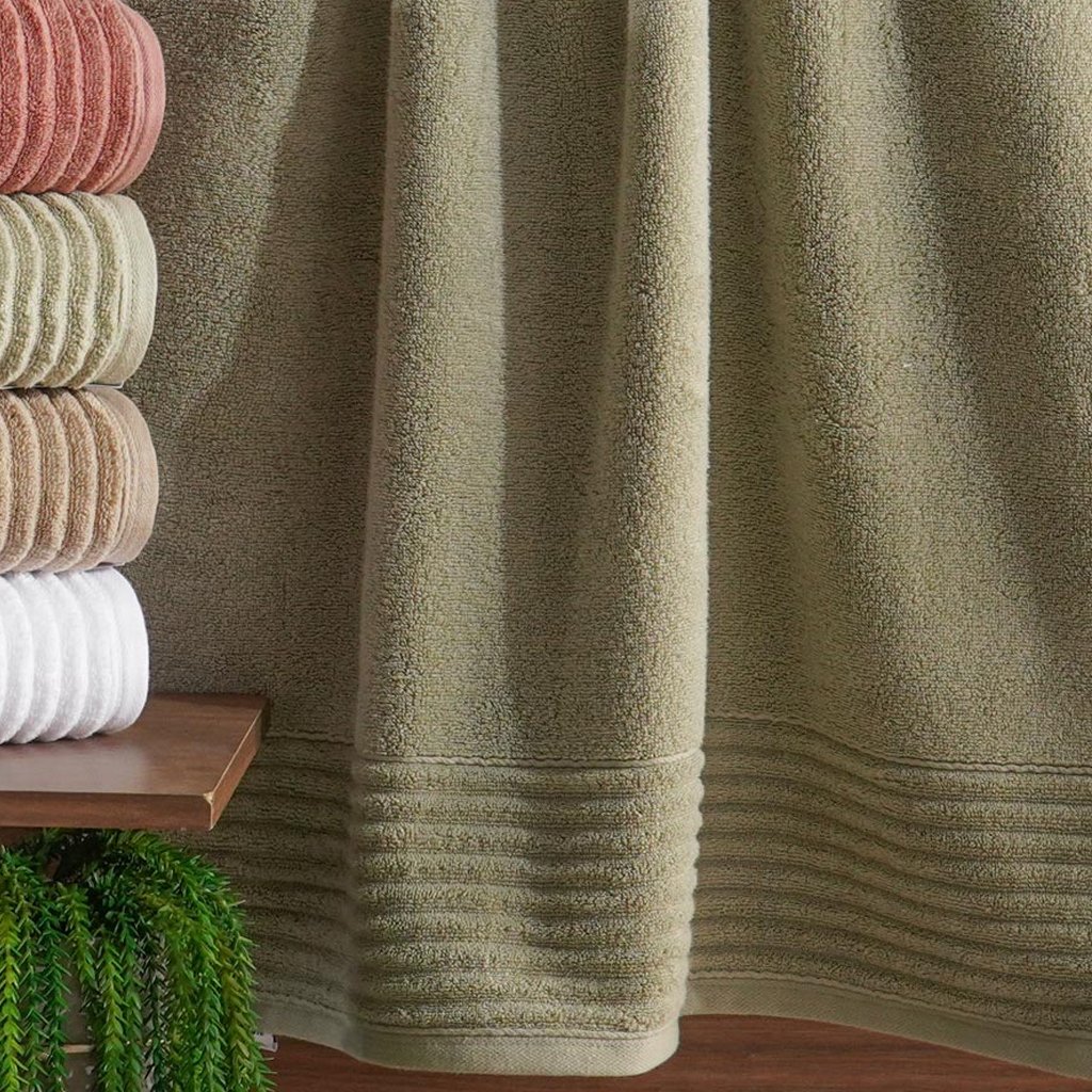 Toalha Banhão Absolute Zero Torção 100% Algodão 450g/m² 80x150cm Verde Alfafa