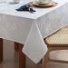 Toalha de Mesa 160x210 Damask Ligamento Cetim 6 Lugares Branco