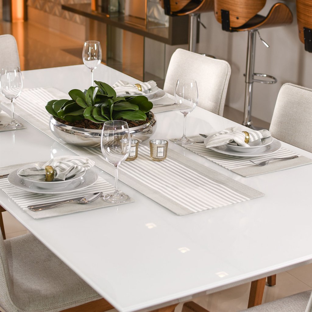 Trilho de Mesa 150x30 Fio Tinto Tessi Stripes Fendi