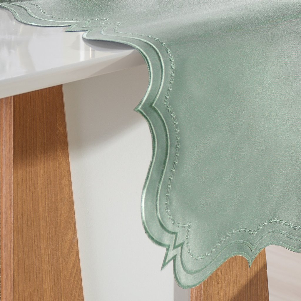 Trilho de Mesa Bordare Bordado 40x180cm Suculenta