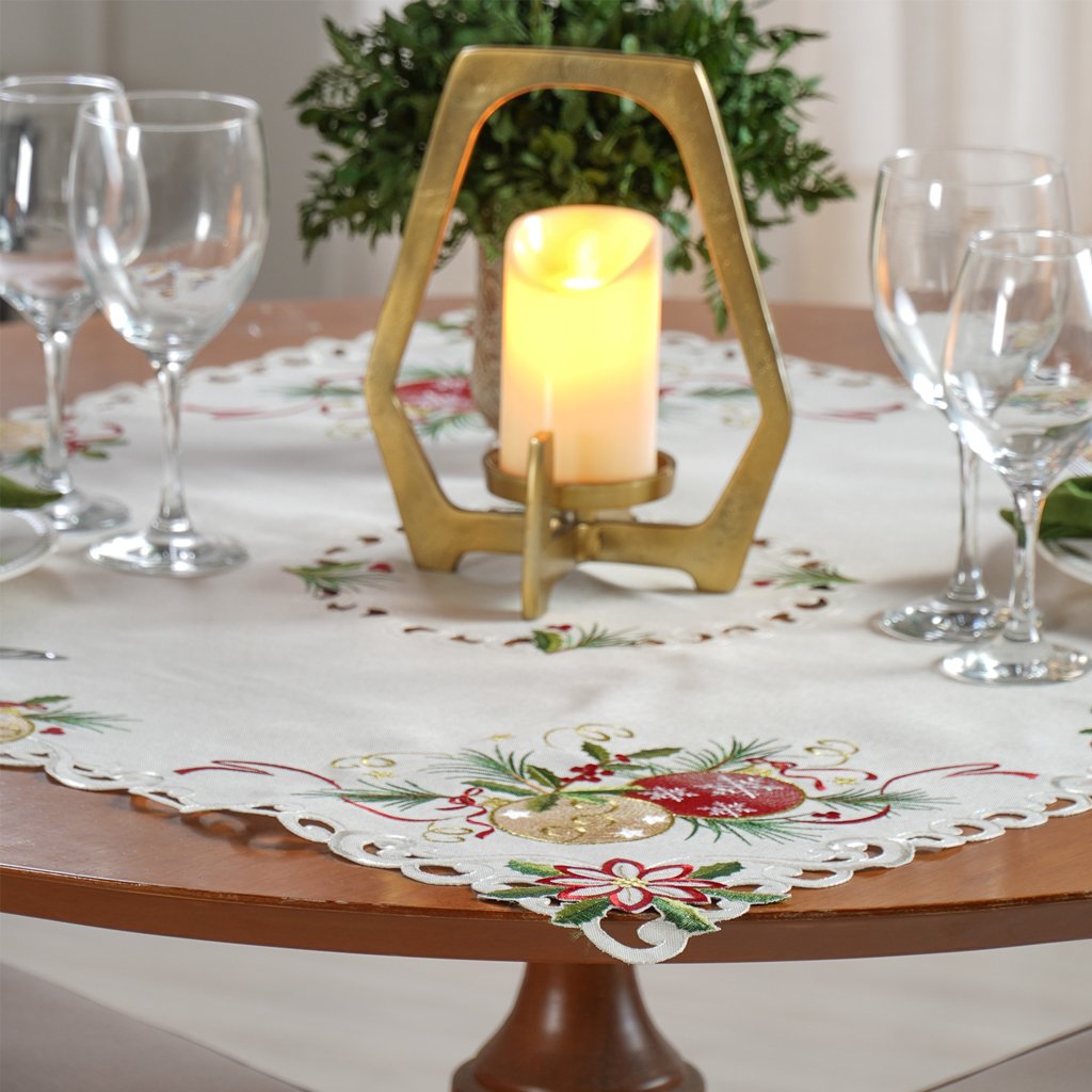 Trilho de Mesa Natalino Bordado Inglês 40x140 Balles