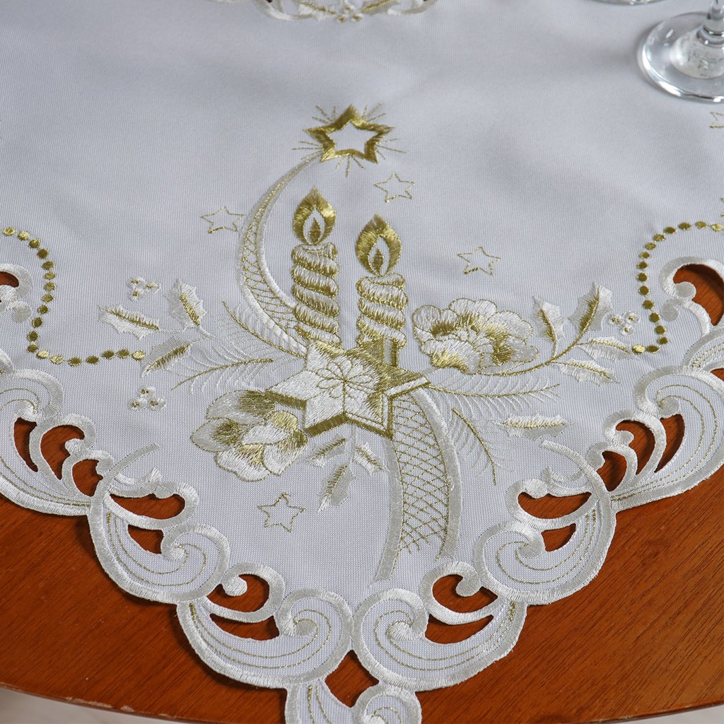 Trilho de Mesa Natalino Bordado Inglês 40x140 Lumier
