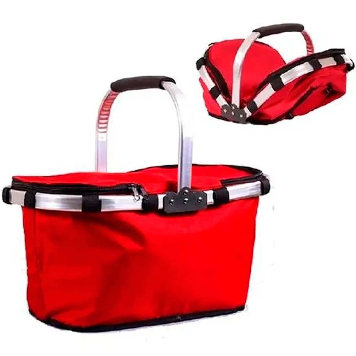 Cesta Térmica Dobrável Retrátil Piquenique 20 Litro Vermelho