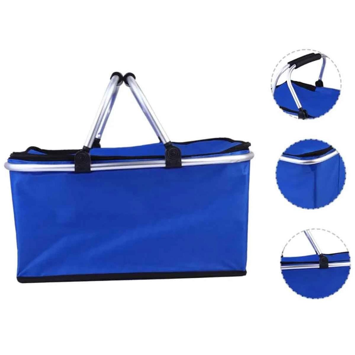 Cesta Térmica Dobrável Retrátil Piquenique 20 litros Azul