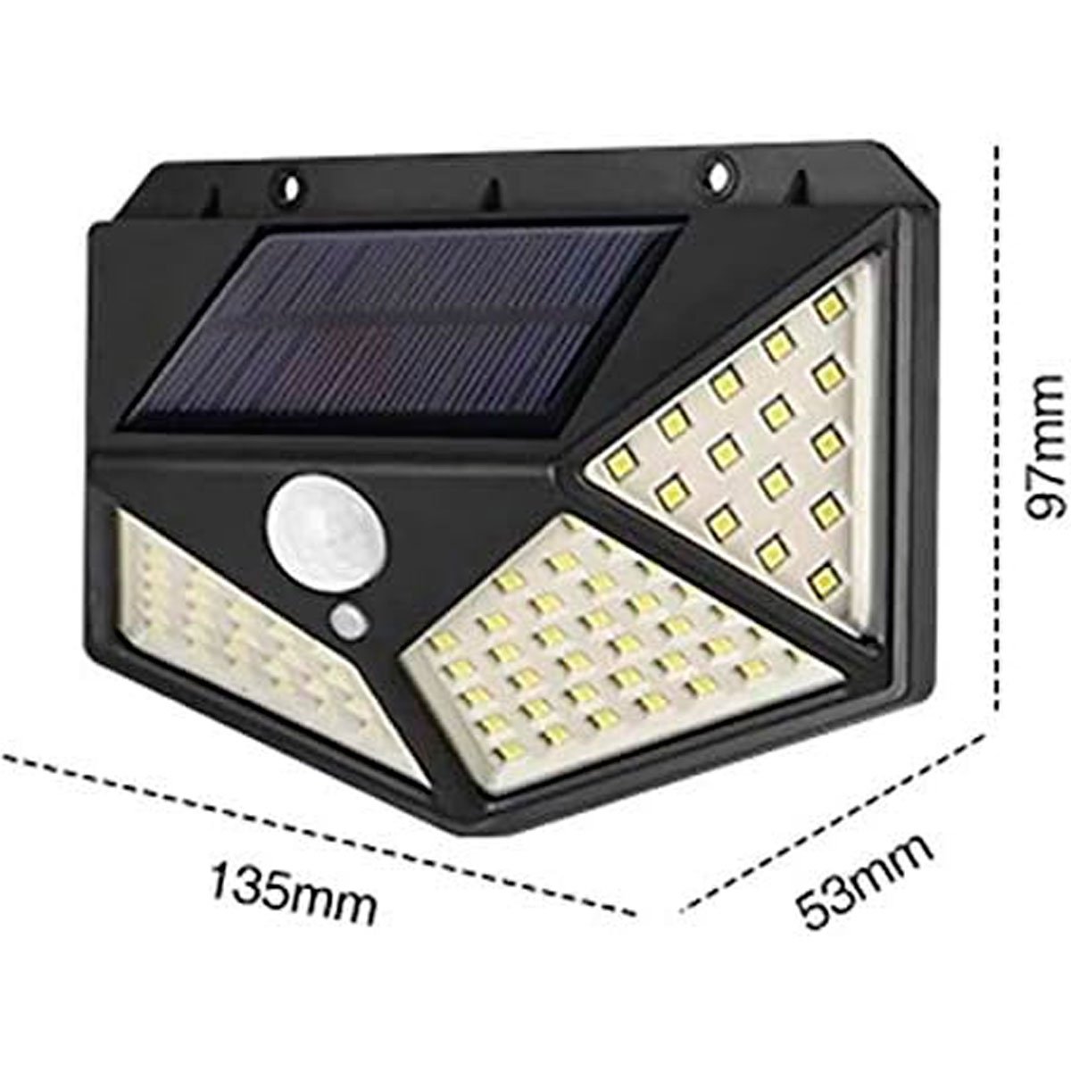 Kit 2 Luminárias Solar de Parede 100 Led com Sensor Presença
