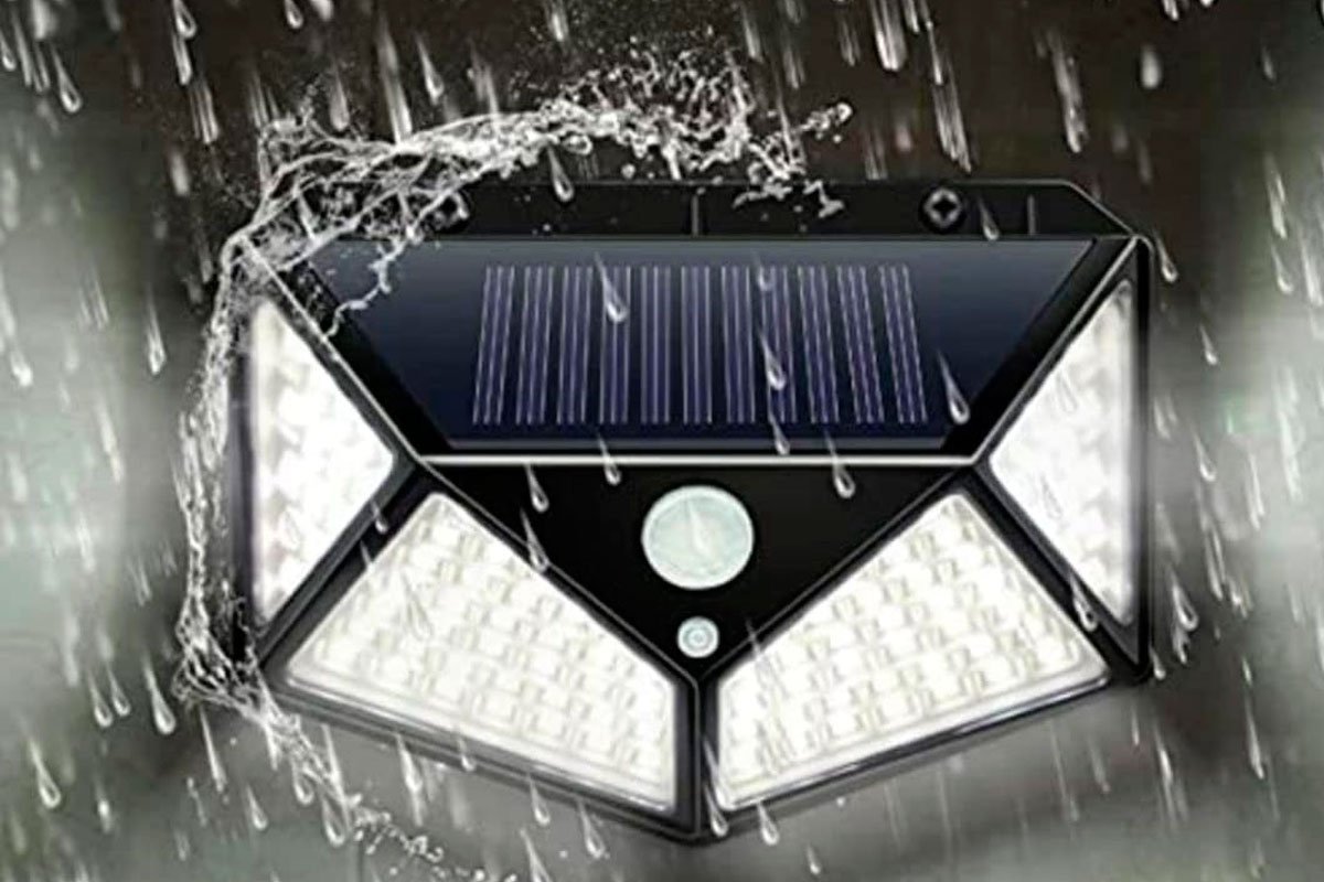 Kit 2 Luminárias Solar de Parede 100 Led com Sensor Presença