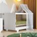 Berço Mini Cama Flocos com Colchão Tigus Baby Branco