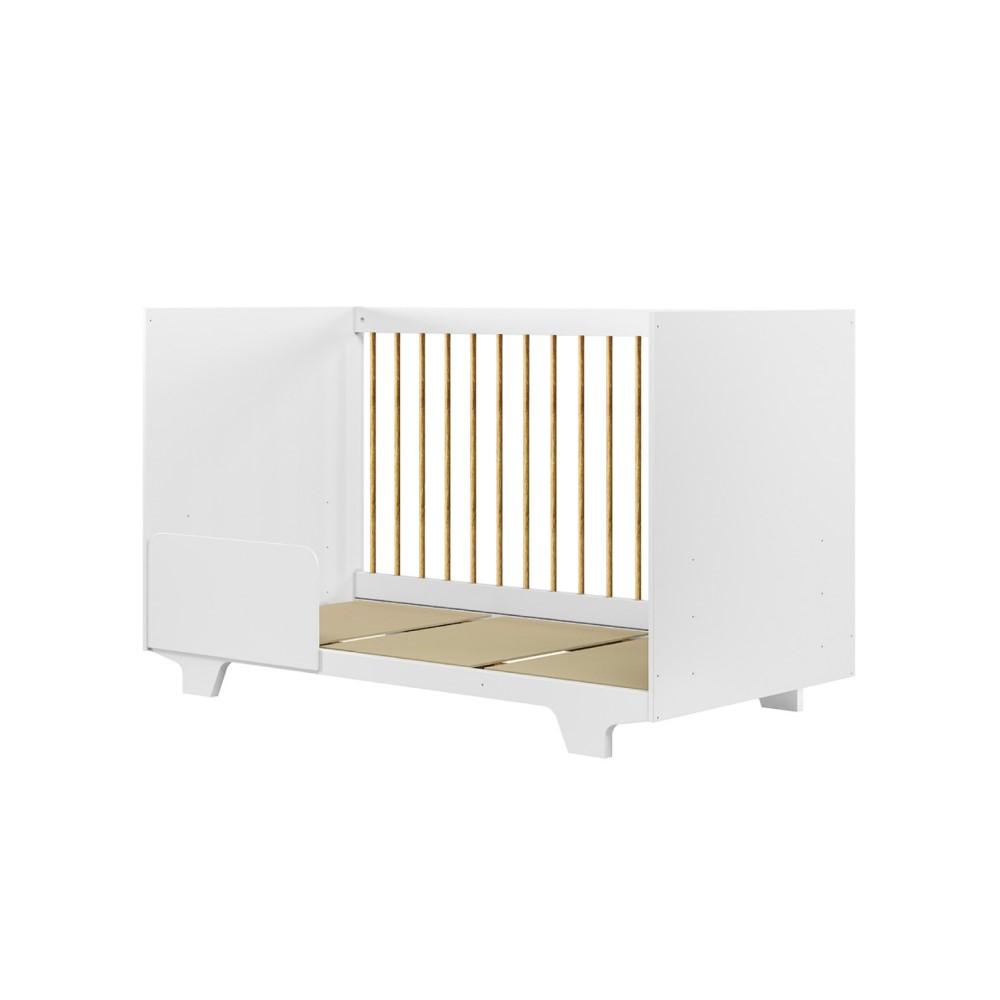 Berço Mini Cama Flocos com Colchão Tigus Baby Branco