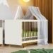 Berço Mini Cama Flocos com Colchão Tigus Baby Off White Madeirado Ypê