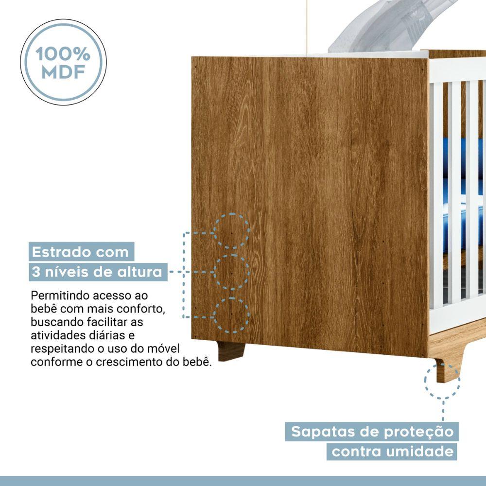 Berço Mini Cama Life Tigus Baby Branco Madeirado Ypê