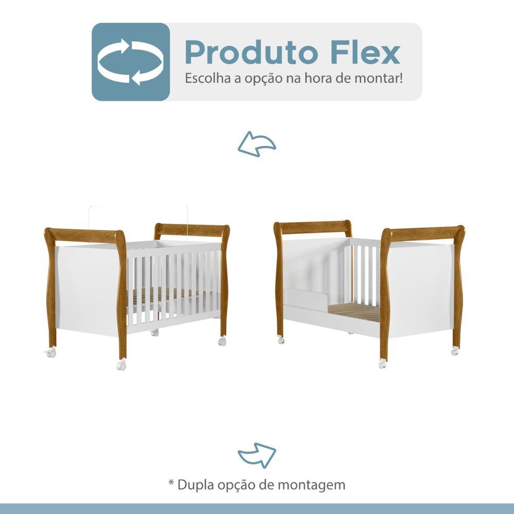 Berço Mini Cama Slim Tigus Baby Branco Madeirado Ypê