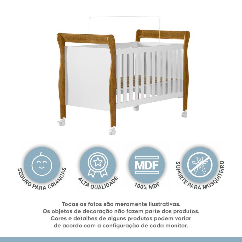Berço Mini Cama Slim Tigus Baby Branco Madeirado Ypê