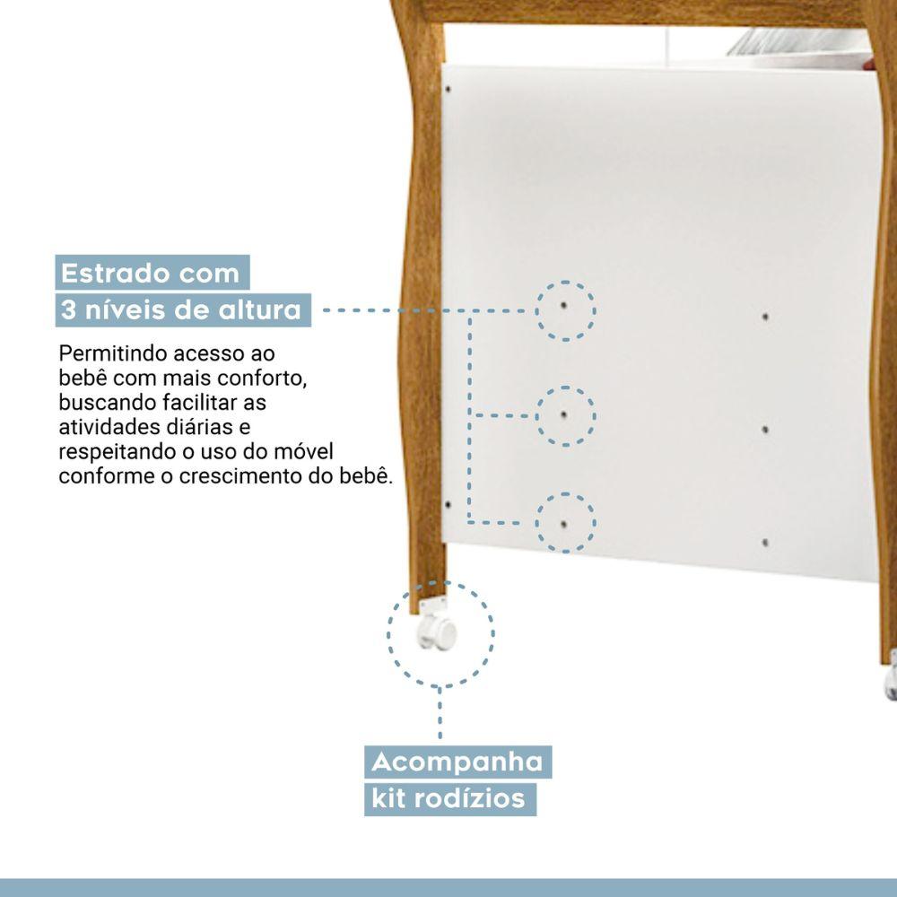 Berço Mini Cama Slim Tigus Baby Branco Madeirado Ypê