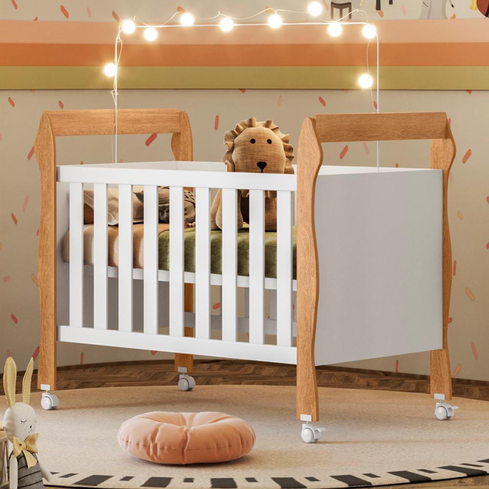 Berço Mini Cama Soninho 3 em 1 Tigus Baby Amadeirado