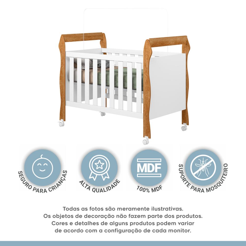 Berço Mini Cama Soninho 3 em 1 Tigus Baby Amadeirado