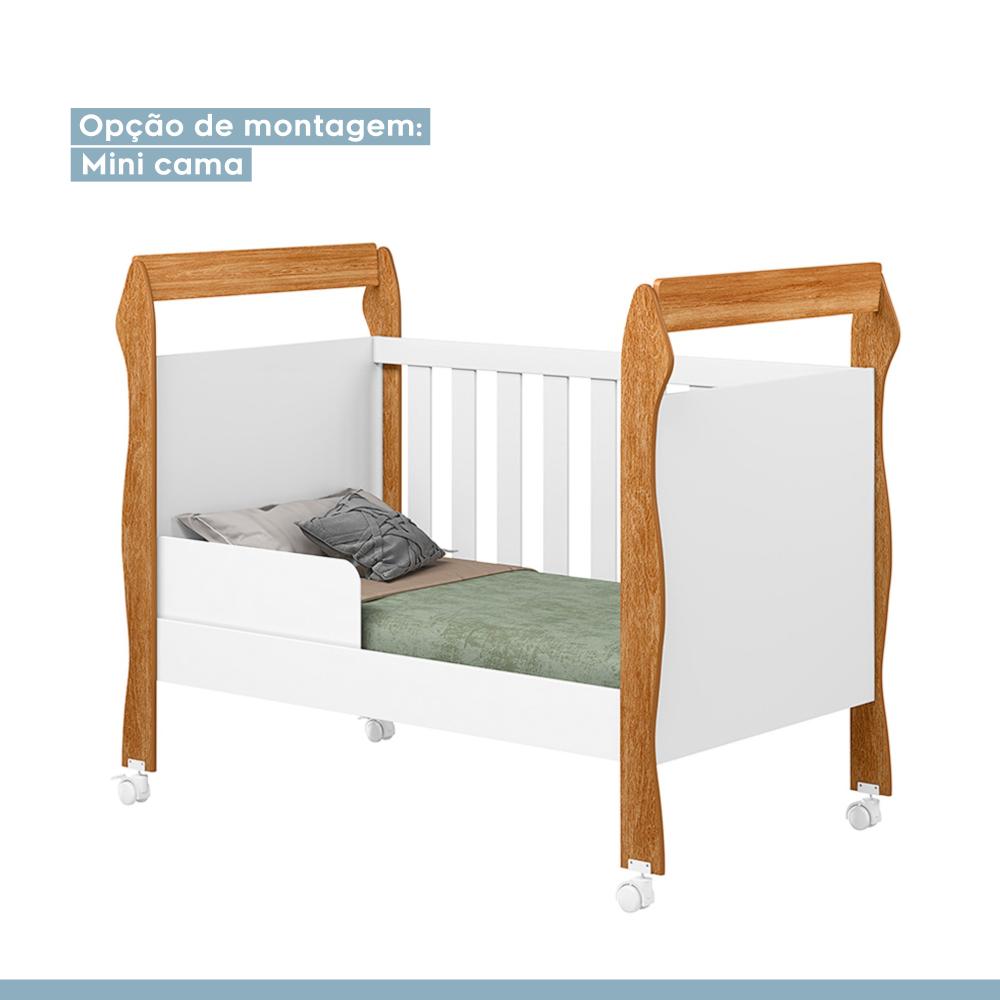 Berço Mini Cama Soninho 3 em 1 Tigus Baby Amadeirado