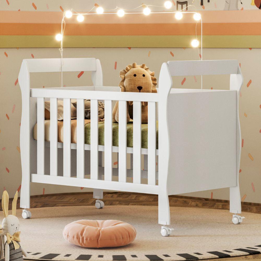 Berço Mini Cama Soninho 3 em 1 Tigus Baby Branco