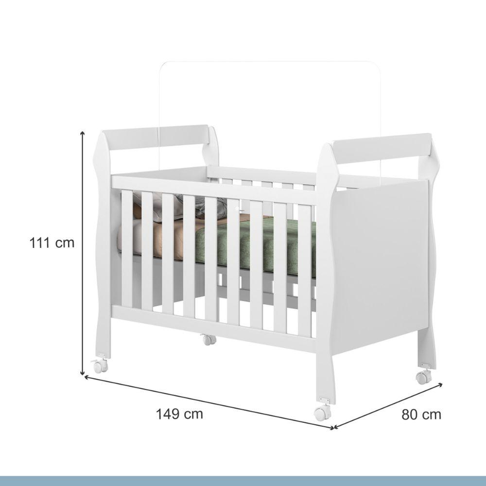 Berço Mini Cama Soninho 3 em 1 Tigus Baby Branco